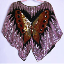 Load image into Gallery viewer, 1970s/1980s Vintage Silk Butterfly Poncho ASO on Beyoncé 2002.