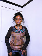 Load image into Gallery viewer, Save The Queen ruched Egyptian inspired Long sleeve top