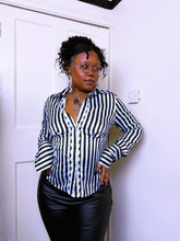 Load image into Gallery viewer, Vintage satin striped blouse