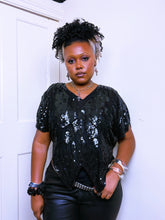 Load image into Gallery viewer, 1970s silk sequin butterfly poncho