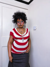 Load image into Gallery viewer, Kookai 2000s cream and red knit cowl neck