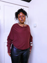 Load image into Gallery viewer, All saints Burgundy snap button cowl neck top