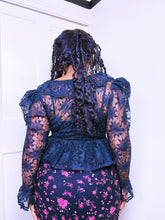 Load image into Gallery viewer, 1980s Gothic mutton sleeve blouse
