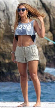 Load image into Gallery viewer, ‘1980’ Print Grey Crop Top ASO Beyoncé in 2010