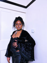 Load image into Gallery viewer, 90s Velvet Gothic Bell Sleeve blouse
