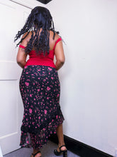 Load image into Gallery viewer, 90s asymmetrical ruffled midi skirt 