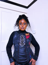 Load image into Gallery viewer, Save The Queen Mesh and knit high neck top