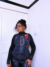 Load image into Gallery viewer, Save The Queen Mesh and knit high neck top