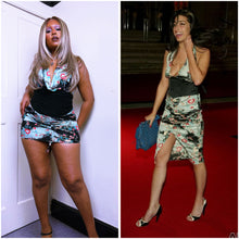 Load image into Gallery viewer, Cherry Blossom cowl neck drawstring dress ASO Amy Winehouse 2003