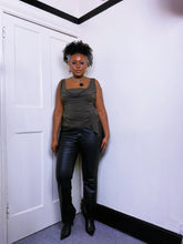 Load image into Gallery viewer, 1990s straight leg leather trousers