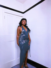 Load image into Gallery viewer, Vintage Skull Print Halter Dress Silk ruffle ASO Shakira at the AMA’s 2005