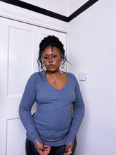 Load image into Gallery viewer, Ribbed knit grey long sleeve