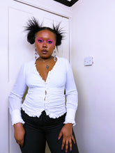 Load image into Gallery viewer, Y2K cotton ruched Joe Brown button up blouse