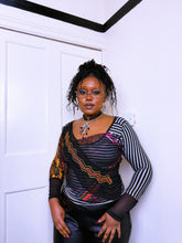 Load image into Gallery viewer, Save The Queen Striped abstract top