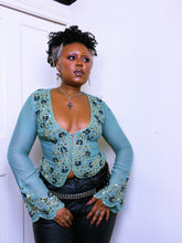 Load image into Gallery viewer, 90s silk beaded blouse