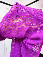 Load image into Gallery viewer, Y2K Betsey Johnson Purple 3/4 Sleeve Cardigan