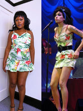 Load image into Gallery viewer, Vintage 2003 Tiki Print Dress ASO Amy Winehouse worn in 2007