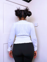 Load image into Gallery viewer, Y2K cotton ruched Joe Brown button up blouse