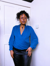 Load image into Gallery viewer, Y2K wrap by fabric pleated blouse