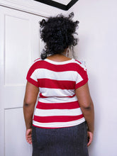 Load image into Gallery viewer, Kookai 2000s cream and red knit cowl neck