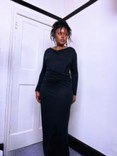 Load image into Gallery viewer, Long sleeve cow neck pleated maxi dress