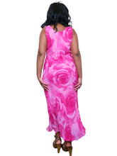 Load image into Gallery viewer, Vintage Rose Print pink maxi Dress
