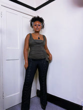 Load image into Gallery viewer, Y2K lace up grommet flares
