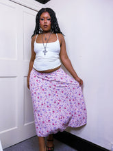 Load image into Gallery viewer, 90s Button up front elastic floral maxi skirt