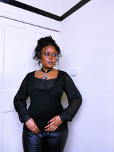 Load image into Gallery viewer, 2000s black pleated knit with button up insert