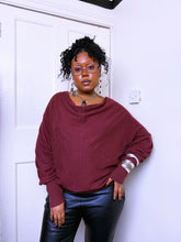 Load image into Gallery viewer, All saints Burgundy snap button cowl neck top