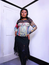 Load image into Gallery viewer, Y2K long sleeve Save the Queen beaded top