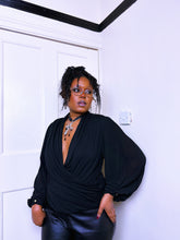 Load image into Gallery viewer, Y2K wrap by fabric pleated blouse
