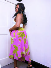 Load image into Gallery viewer, 90s piccot elastic asymmetrical barbie pink midi skirt