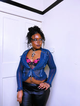 Load image into Gallery viewer, 2000s Blue Mesh blazer