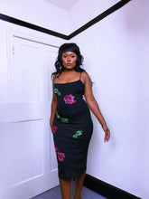 Load image into Gallery viewer, Vintage Mesh Floral Sequin and beaded Dress ASO Baby Spice in 2000