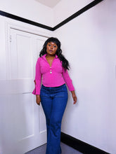 Load image into Gallery viewer, Vintage Stretchy Pink Locket Blouse 2004 ASO Bella Hadid in 2021