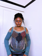 Load image into Gallery viewer, Save The Queen abstract cut out long sleeve top