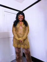 Load image into Gallery viewer, Vintage Mustard/Gold Crochet Dress ASO Scary Spice in 1996