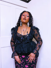 Load image into Gallery viewer, 1980s Gothic mutton sleeve blouse