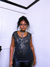 Load image into Gallery viewer, AW07 Allsaints metal cap sleeve top