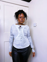 Load image into Gallery viewer, Psylo Subversive slashed long sleeve top