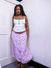 Load image into Gallery viewer, 90s Button up front elastic floral maxi skirt