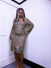 Load image into Gallery viewer, Save The Queen taupe chunky lace chain dress 