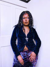 Load image into Gallery viewer, Vintage Kookai crushed velvet button up blazer