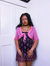Load image into Gallery viewer, Betsey Johnson New York Cropped crochet and lace cardigan