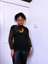 Load image into Gallery viewer, Gothic bi-fabric silk and knit blouse