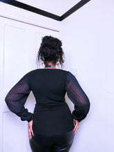 Load image into Gallery viewer, 2000s black pleated knit with button up insert