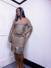 Load image into Gallery viewer, Save The Queen taupe chunky lace chain dress 