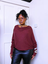 Load image into Gallery viewer, All saints Burgundy snap button cowl neck top