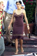 Load image into Gallery viewer, Black Satin slip dress ASO Salma Hayek 2001